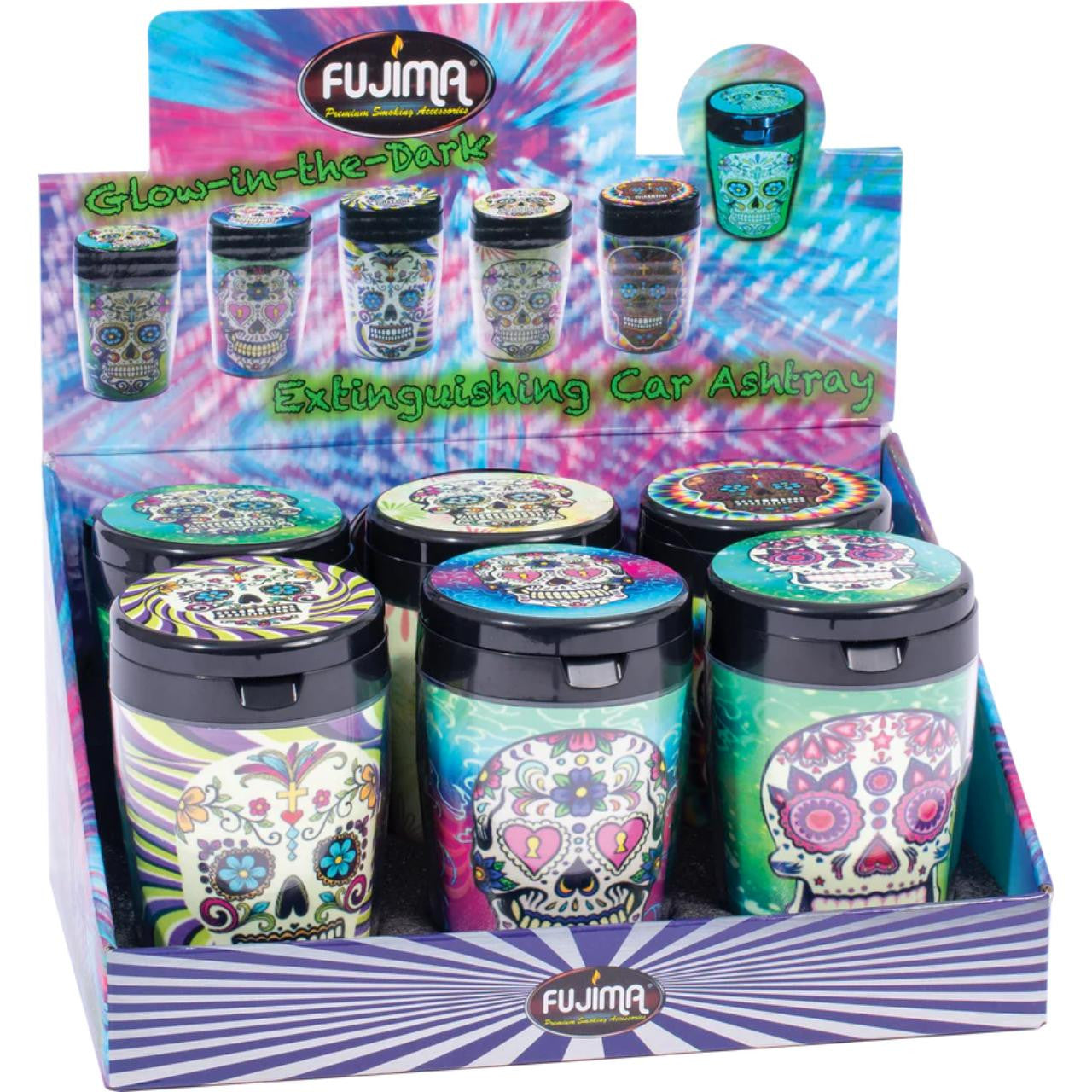 FUJIMA GLOW IN THE DARK - CAR ASHTRAY - 6CT - EX31