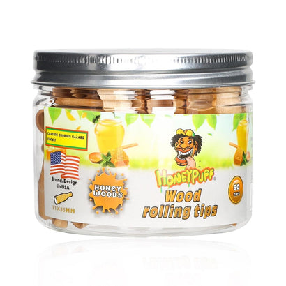 HONEYPUFF WOOD ROLLING TIPS JAR 60CT