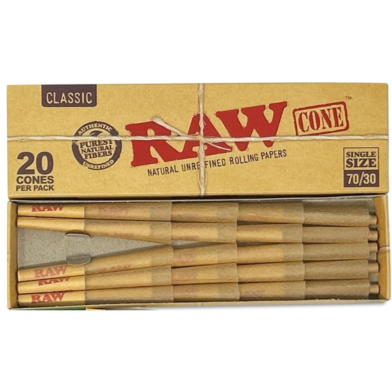 Raw 70/30 Single Size Cones 1PK-20CT Classic