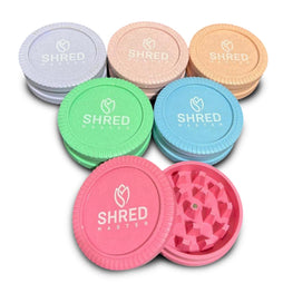 Shred Master Hemp Grinder 2Piece Magnetic Pastel Colors (12COUNT)