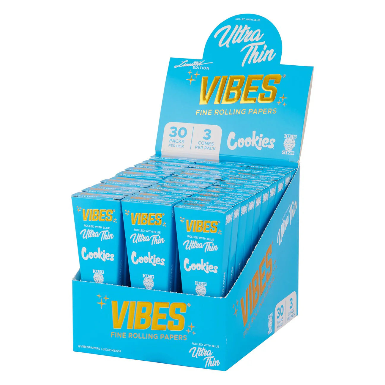 VIBES X COOKIES 30PK KING SIZE CONES - ULTRA THIN