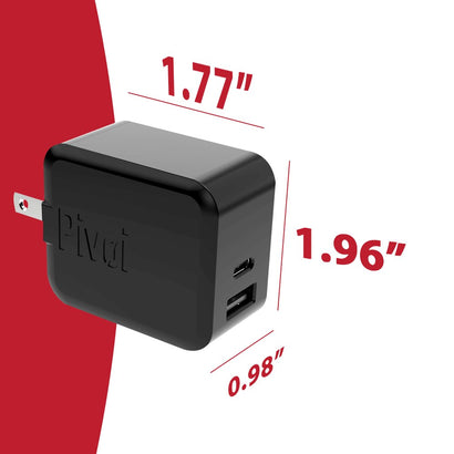 Pivoi Type-C (PD) Wall Charger 1 PD and 1 USB A
