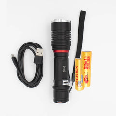 10W Rechargeable LED Flashlight with 18650 Battery