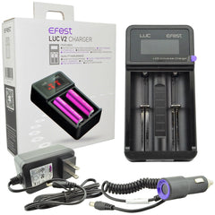 Efest LUC V2 Charger and 2 x 18650 Battery