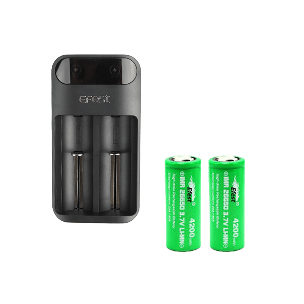 Efest LUSH Q2 Charger with 2 x 26650 (4200mAh) Battery