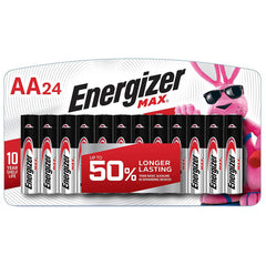 Energizer AA Batteries (24 Count), Double A Max Alkaline Rechargeable Batteries