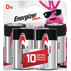 Energizer Max D Batteries, Premium Alkaline D Cell Batteries (4 Battery Count)