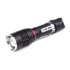 Pivoi 10W LED Rechargeable Zoom focus Flashlight(1000 Lumens) with Clip, Metal Body IP44 Water Resistant - Include 3 x AAA Battery
