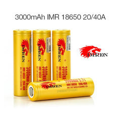 Imren IMR 18650 3000mAh 40A 3.7v Rechargeable Batteries Flat Top - Pack of 2