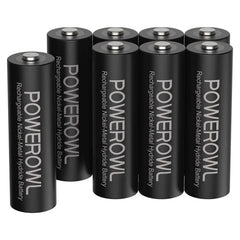 POWEROWL Rechargeable AA Batteries,2800mAh High Capacity Batteries 1.2V NiMH Low Self Discharge Pack of 8