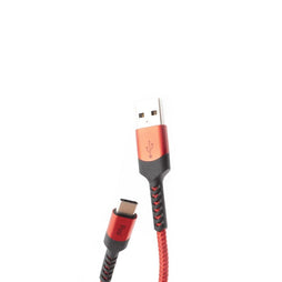 Pivoi USB 2.0 AM to Type C Fast Charging 6.6ft Long Nylon Cable, 1-Pack (Red)