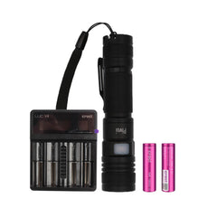 10W LED Rechargeable Flashlight with Efest LUC V4 Charger and 2 x 18650 Battery