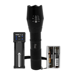 10W Metal Body Flashlight with Blackcell BU1 Charger and 2 x 18650 Battery