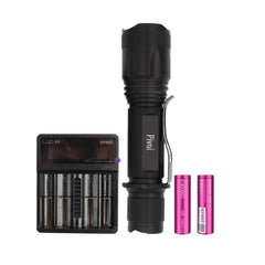 10W IP44 Water Resistant Flashlight with Efest LUC V4 Charger and 2 x 18650 Battery