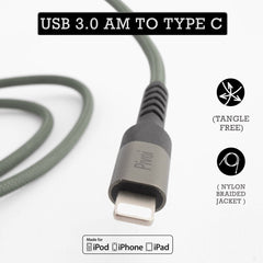 Pivoi MFI Certified 3.0 AM to Type-C Cable