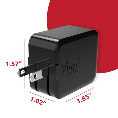 Pivoi Dual USB Wall Charger Black
