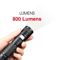 800 Lumens Rechargeable Metal Body tactical Flashlight 